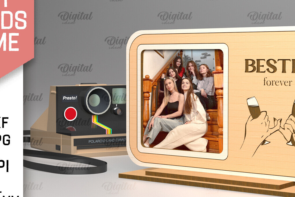 Intra απο ξύλο plywood 3mm-4mm πάχος Best Friends Κορνίζα φωτογραφιών Δίασταση 20x30 cm INTRAFABR-97711069