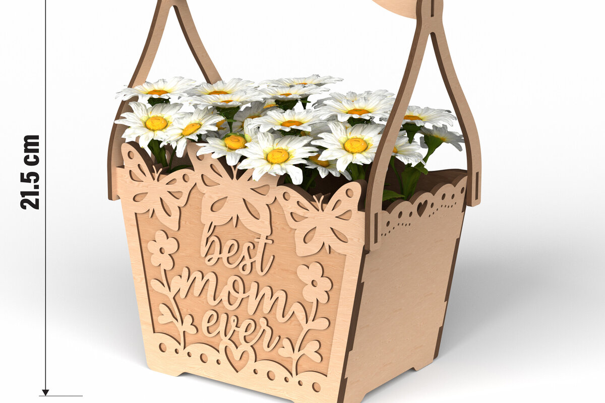 Intra απο ξύλο plywood 3mm-4mm πάχος Το Best Mom Ever Butterfly Basket Δίασταση 30x20 cm INTRAFABR-119795614