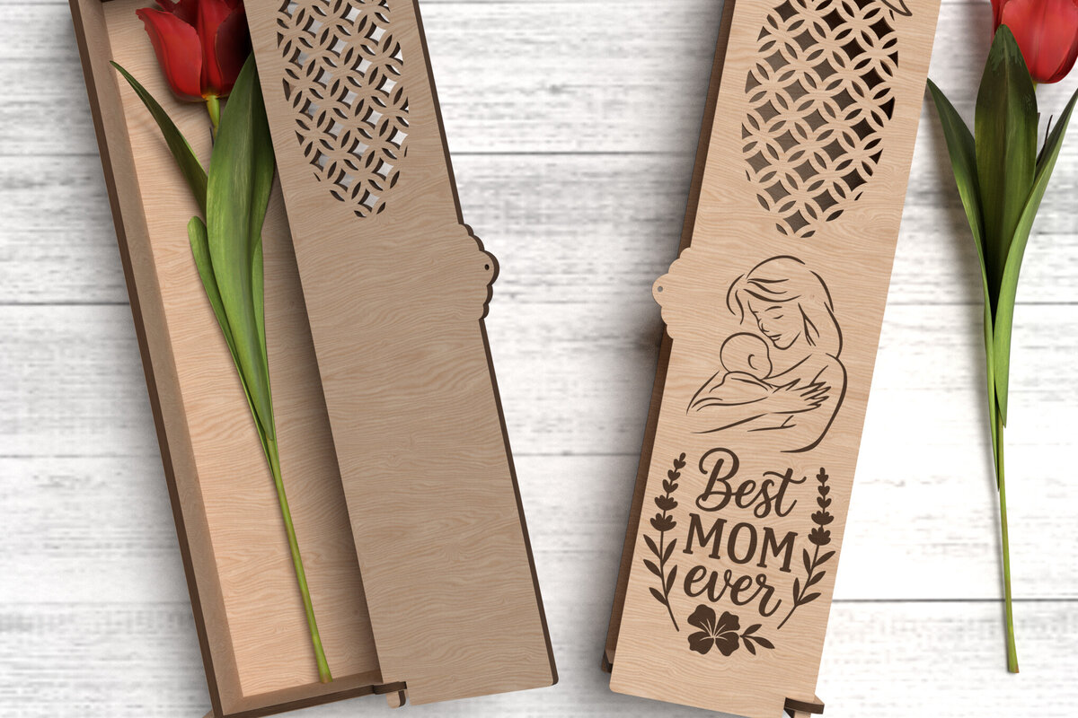 Intra απο ξύλο plywood 3mm-4mm πάχος Το καλύτερο Mom Ever Flower Box Δίασταση 30x20 cm INTRAFABR-119418248