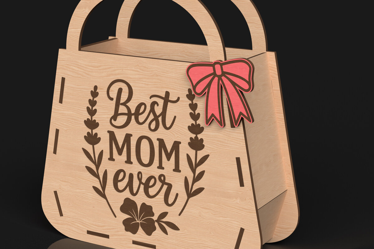 Intra απο ξύλο plywood 3mm-4mm πάχος Η καλύτερη τσάντα δώρου μαμάς Δίασταση 30x20 cm INTRAFABR-119662286