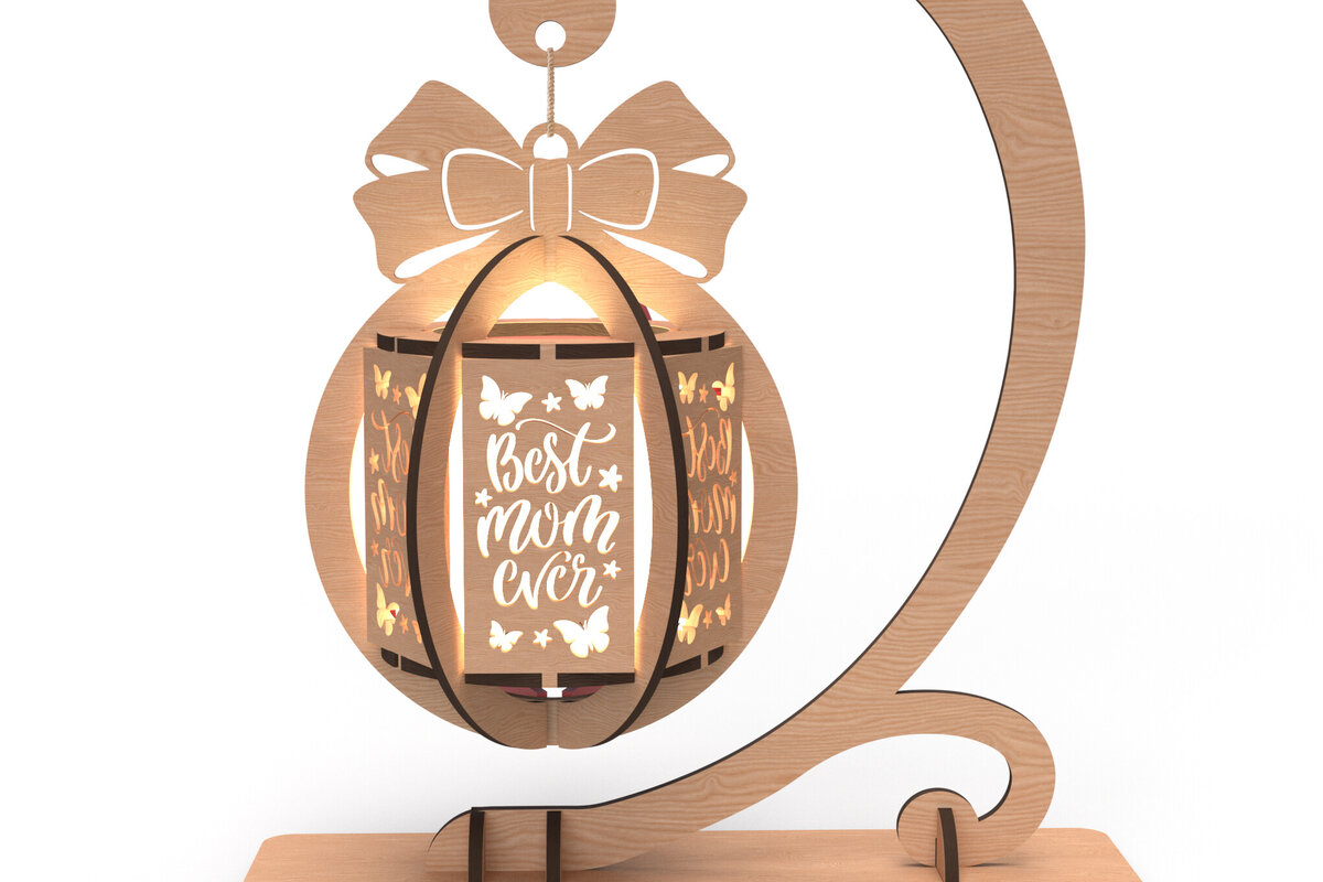 Intra απο ξύλο plywood 3mm-4mm πάχος Το Best Mom Ever Lantern File Δίασταση 30x20 cm INTRAFABR-119035527