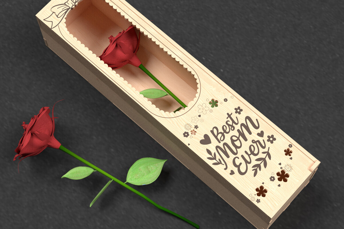 Intra απο ξύλο plywood 3mm-4mm πάχος Το Best Mom Ever Rose Box Δίασταση 30x20 cm INTRAFABR-119716173