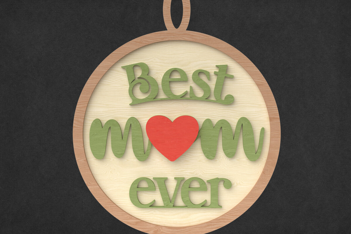 Intra απο ξύλο plywood 3mm-4mm πάχος Καλύτερη μαμά ποτέ στρογγυλή πινακίδα Δίασταση 30x20 cm INTRAFABR-119240022