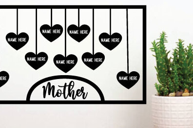 Intra απο ξύλο plywood 3mm-4mm πάχος ΚαλύτεροMom, μεταλλική τέχνη τοίχου Δίασταση 40x40 cm INTRAFABR-64744194