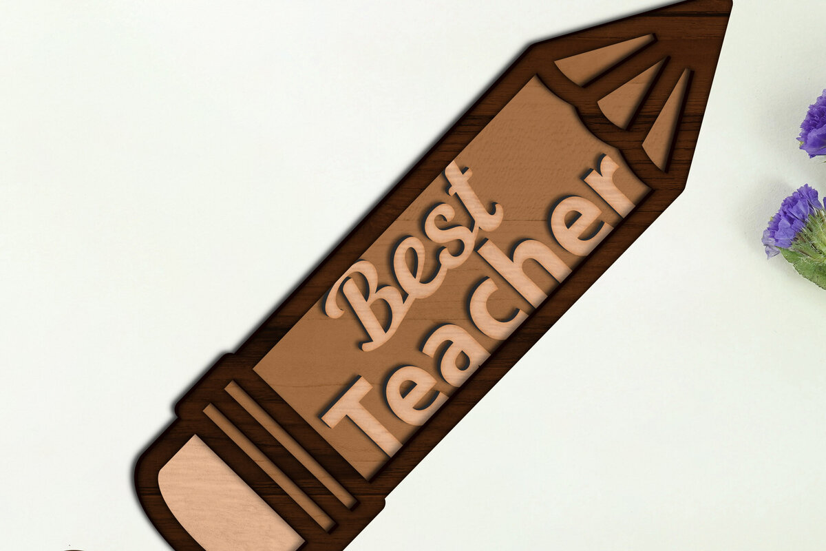 Intra απο ξύλο plywood 3mm-4mm πάχος Πρότυπο μολυβιού Best Teacher Decor Δίασταση 30x20 cm INTRAFABR-94489687