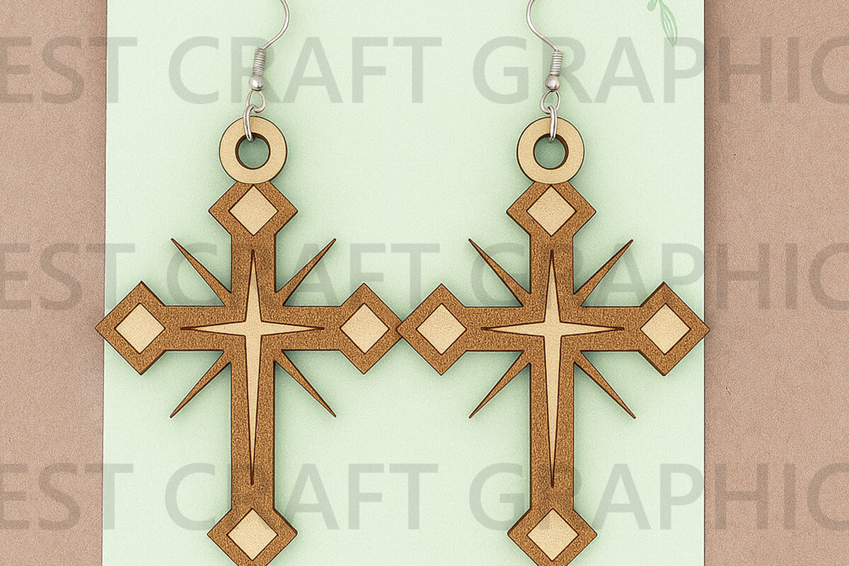 Σετ των 3 Intra απο ξύλο plywood 3mm-4mm πάχος με Σκουλαρίκια Βίβλου Δίασταση 3x3 cm INTRAFABR-124747900