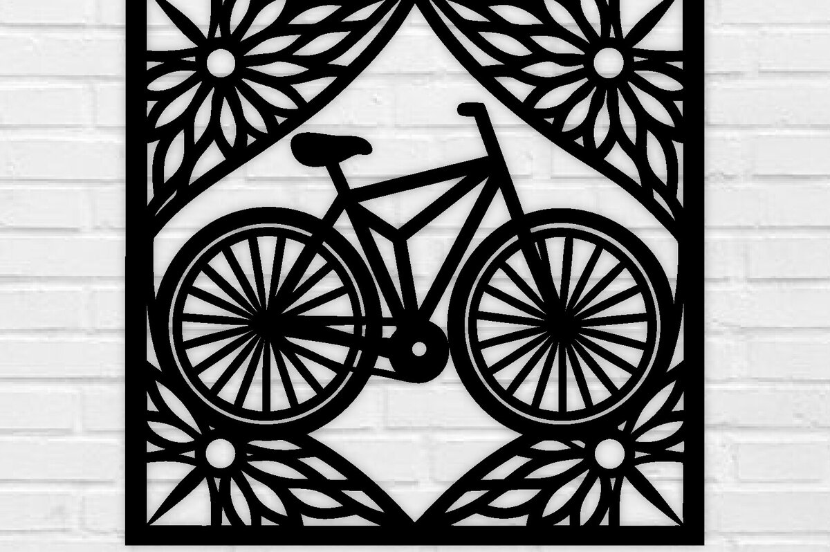 Intra απο ξύλο plywood 3mm-4mm πάχος κοπής με λέιζερ μεταλλικού τοίχου ποδηλάτου Δίασταση 40x40 cm INTRAFABR-100418926