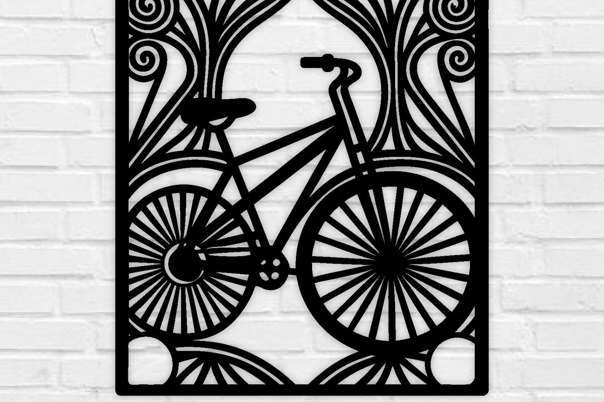 Intra απο ξύλο plywood 3mm-4mm πάχος κοπής με λέιζερ μεταλλικού τοίχου ποδηλάτου Δίασταση 40x40 cm INTRAFABR-100419059