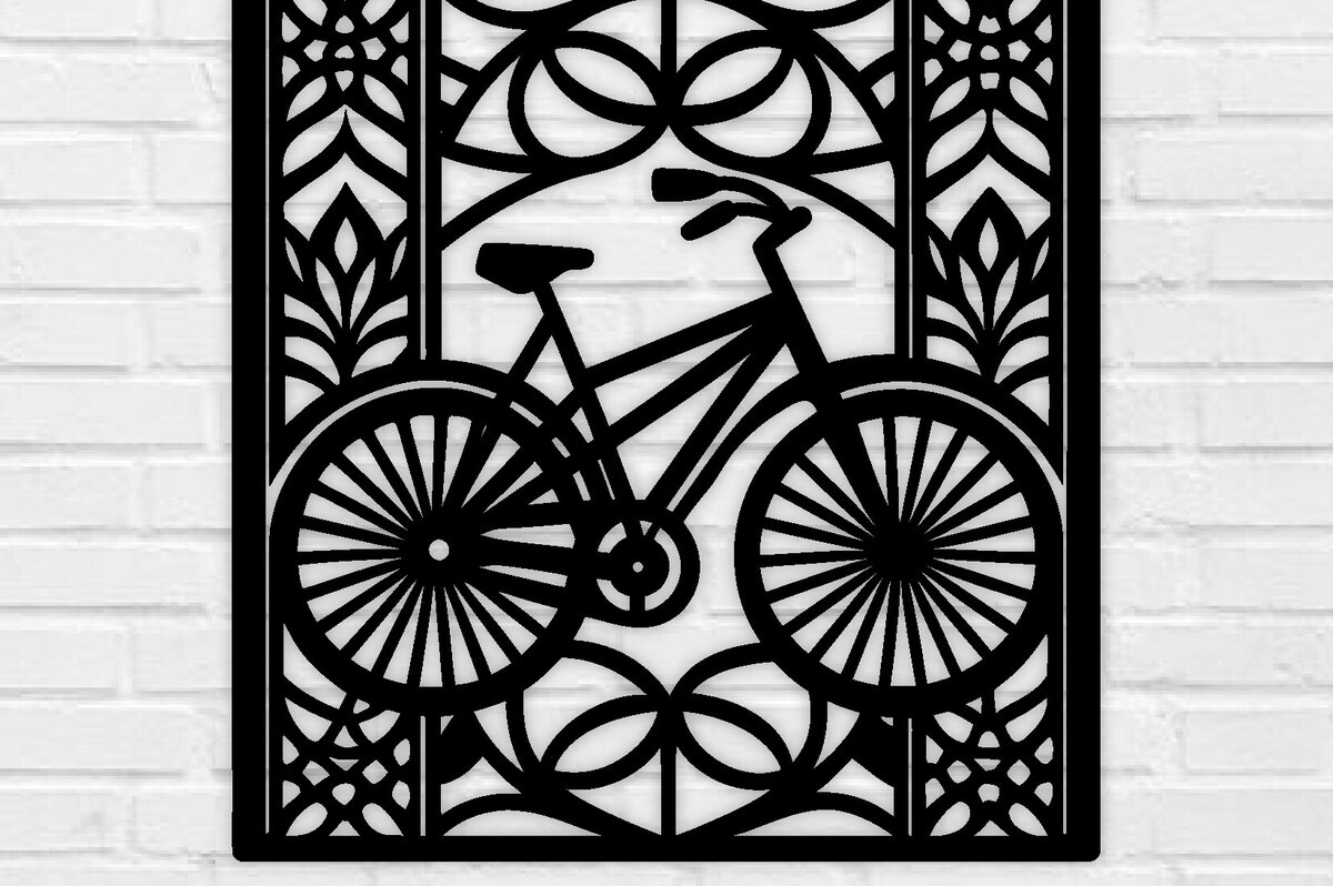 Intra απο ξύλο plywood 3mm-4mm πάχος κοπής με λέιζερ μεταλλικού τοίχου ποδηλάτου Δίασταση 40x40 cm INTRAFABR-100419123