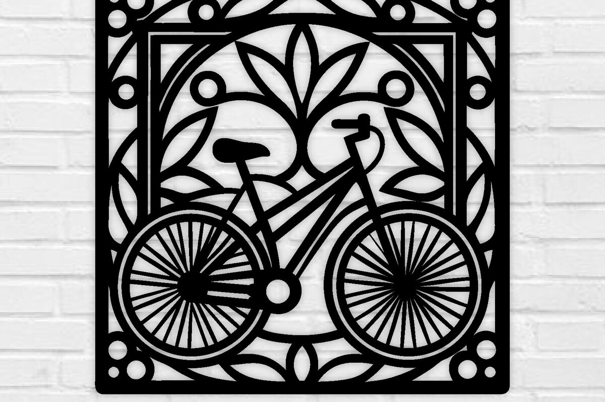 Intra απο ξύλο plywood 3mm-4mm πάχος κοπής με λέιζερ μεταλλικού τοίχου ποδηλάτου Δίασταση 40x40 cm INTRAFABR-100419346