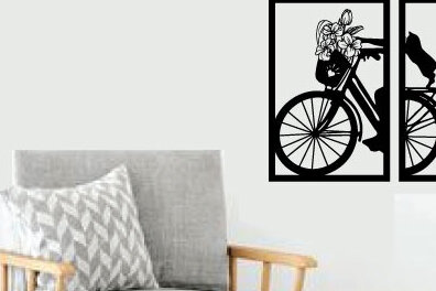 Intra απο ξύλο plywood 3mm-4mm πάχος κοπής με λέιζερ μεταλλικού τοίχου ποδηλάτου Δίασταση 40x40 cm INTRAFABR-79015737