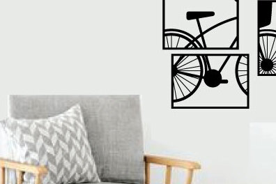 Intra απο ξύλο plywood 3mm-4mm πάχος κοπής με λέιζερ μεταλλικού τοίχου ποδηλάτου Δίασταση 40x40 cm INTRAFABR-79157400