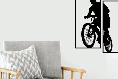 Intra απο ξύλο plywood 3mm-4mm πάχος κοπής με λέιζερ μεταλλικού τοίχου ποδηλάτου Δίασταση 40x40 cm INTRAFABR-79160593