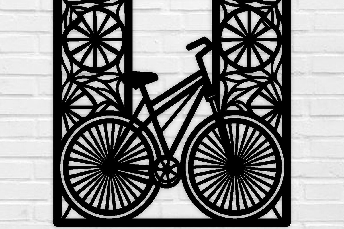 Intra απο ξύλο plywood 3mm-4mm πάχος κοπής με λέιζερ μεταλλικού τοίχου ποδηλάτου Δίασταση 40x40 cm INTRAFABR-100418428