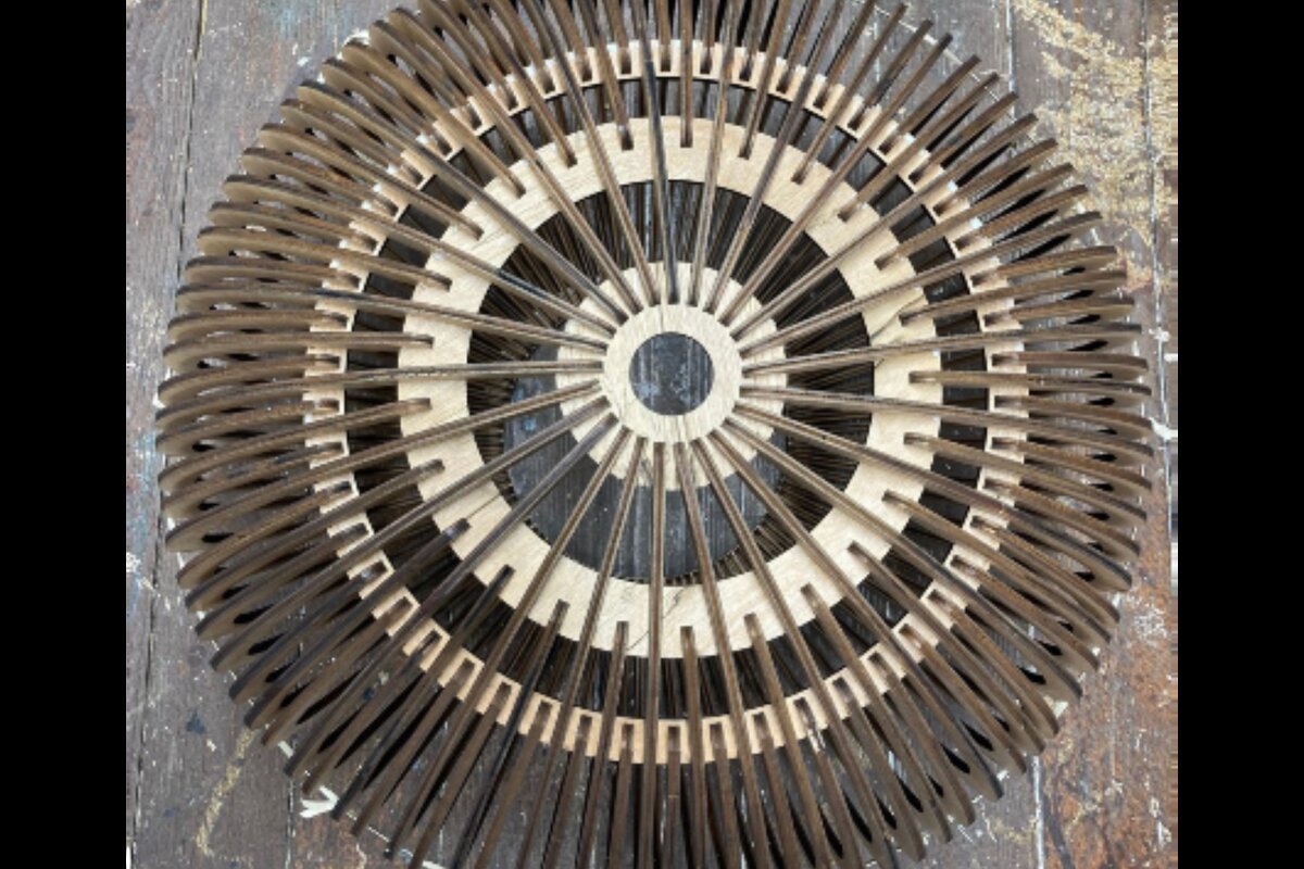 Σετ των 3 Intra απο ξύλο plywood 3mm-4mm πάχος Μεγάλο Κρεμαστό Φωτιστικό 60cm . Δίασταση 6x6 cm INTRAFABR-90596840