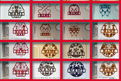 Σετ των 3 Intra απο ξύλο plywood 3mm-4mm πάχος Big Name Sign Δίασταση 15x15 cm INTRAFABR-83947354