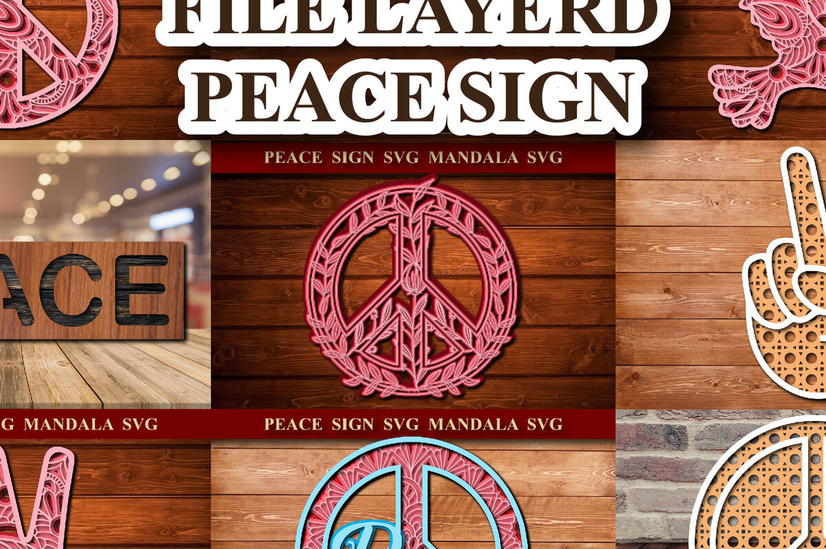 Σετ των 3 Intra απο ξύλο plywood 3mm-4mm πάχος Big Peace Set 8 File Cut  Δίασταση 15x15 cm INTRAFABR-27127215