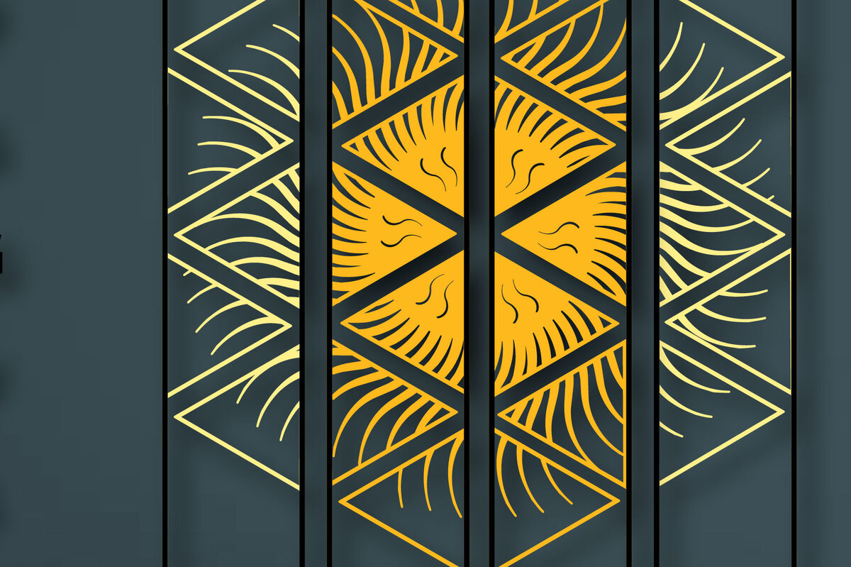 Σετ των 2 Intra απο ξύλο plywood 3mm-4mm πάχος Μεγάλο Polygon Sun Wall Decor Δίασταση 15x15 cm INTRAFABR-24883518