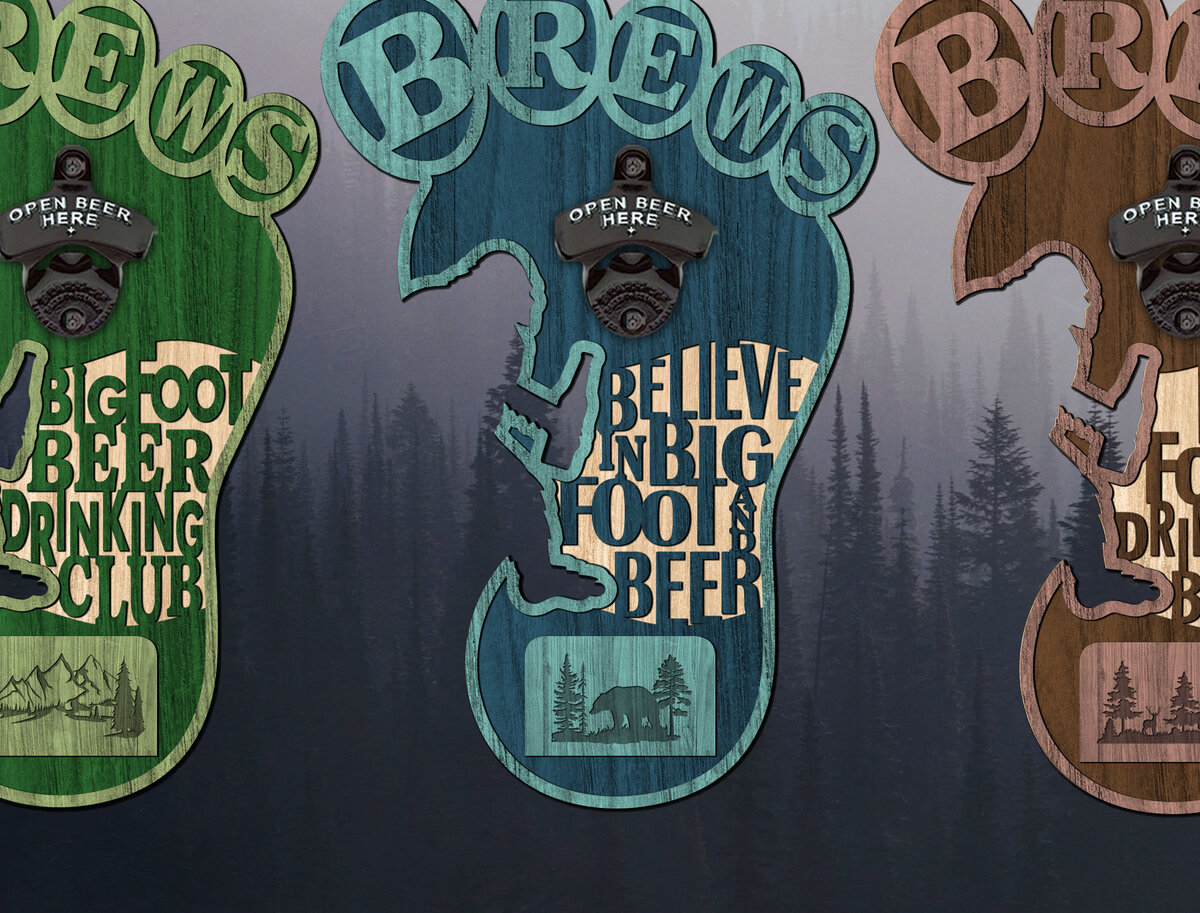 Σετ των 2 Intra απο ξύλο plywood 3mm-4mm πάχος Ανοιχτήρι μπύρας Bigfoot Δίασταση 15x15 cm INTRAFABR-26062673