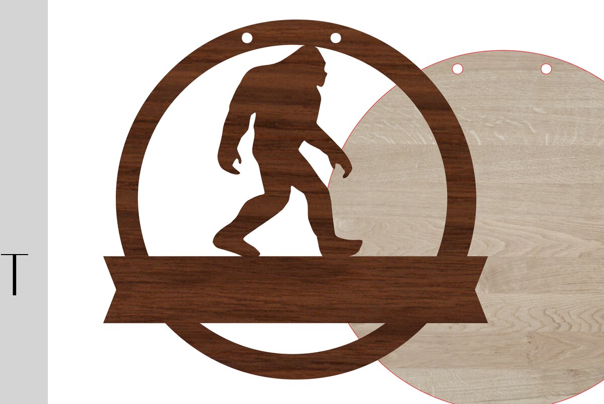 Σετ των 3 Intra απο ξύλο plywood 3mm-4mm πάχος Σημάδι καλωσορίσματος και κενό Bigfoot Δίασταση 9x9 cm INTRAFABR-13922390