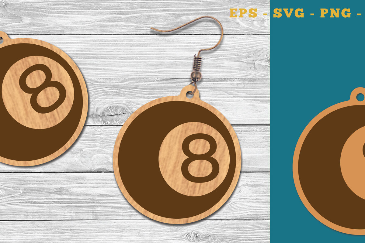 Σετ των 3 Intra απο ξύλο plywood 3mm-4mm πάχος Σκουλαρίκια κομμένα με λέιζερ μπάλα μπιλιάρδου Δίασταση 3x3 cm INTRAFABR-111469157