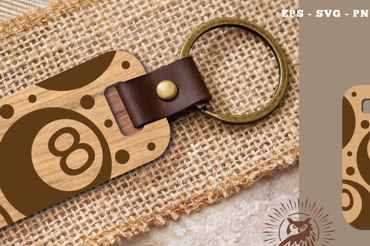 Σετ των 3 Intra απο ξύλο plywood 3mm-4mm πάχος Μπρελόκ με λέιζερ μπάλα μπιλιάρδου Δίασταση 6x6 cm INTRAFABR-116153570