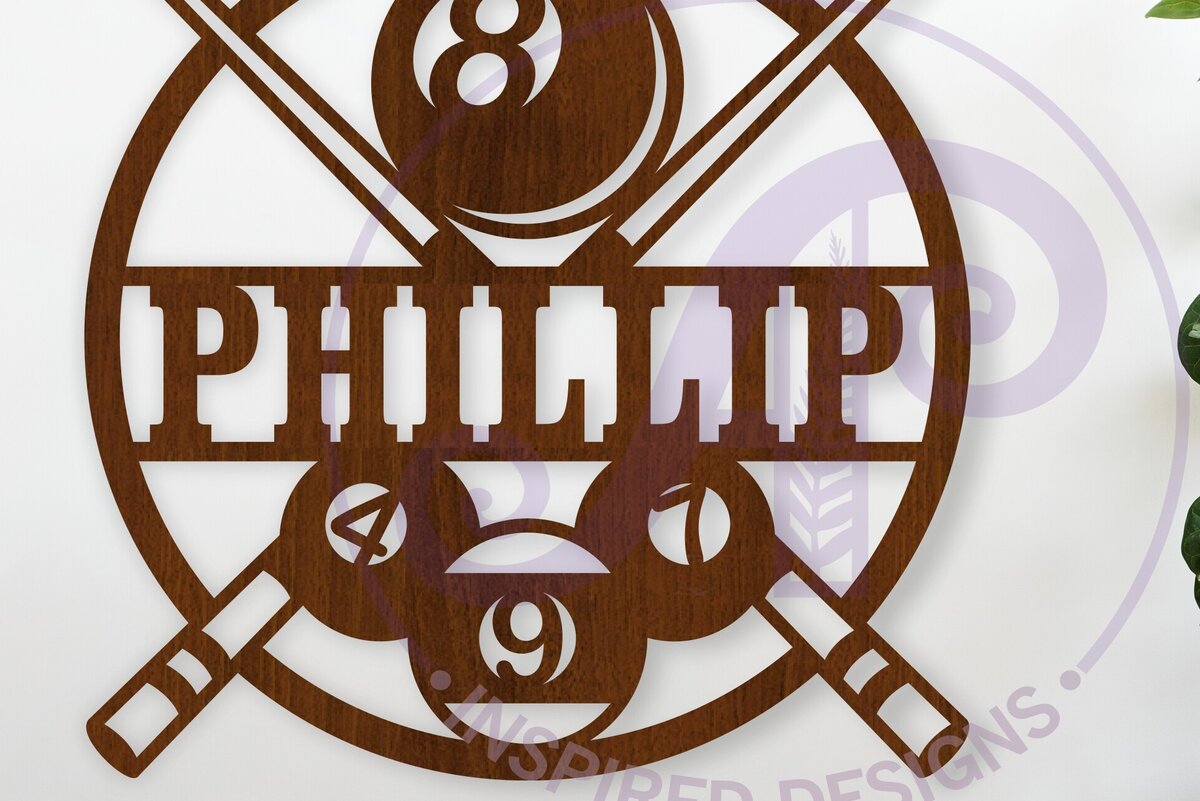 Σετ των 3 Intra απο ξύλο plywood 3mm-4mm πάχος Μπιλιάρδο Όνομα Wall Art Sign, Person Δίασταση 10x10 cm INTRAFABR-122995056