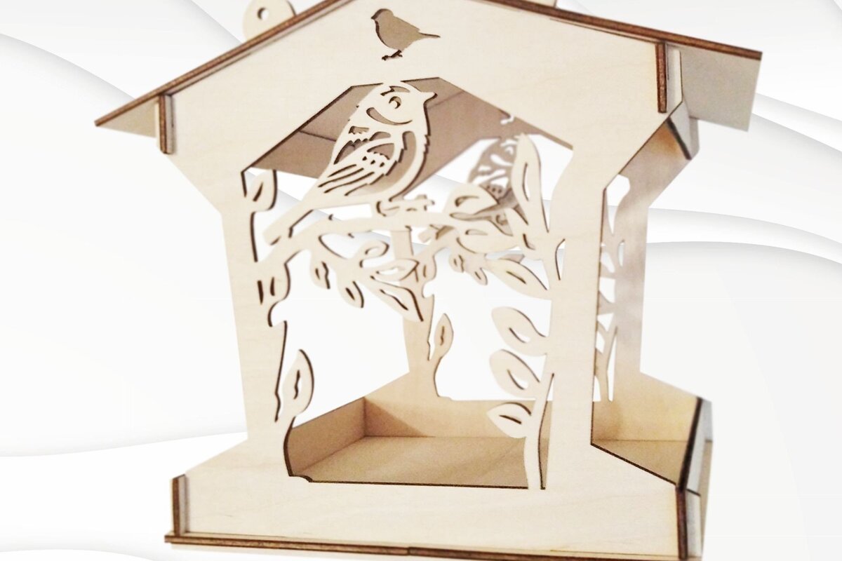 Σετ των 3 Intra απο ξύλο plywood 3mm-4mm πάχος κοπής με λέιζερ έτοιμα για τροφοδότες πουλιών. Δίασταση 15x15 cm INTRAFABR-32966663