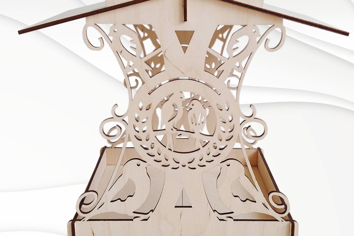 Σετ των 2 Intra απο ξύλο plywood 3mm-4mm πάχος Ταΐστρες πουλιών Δίασταση 15x15 cm INTRAFABR-30484701