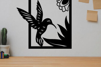 Intra απο ξύλο plywood 3mm-4mm πάχος Bird Flower  Μεταλλικός τοίχος Art Bird Δίασταση 40x40 cm INTRAFABR-75399085