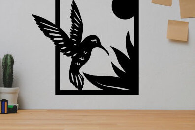 Intra απο ξύλο plywood 3mm-4mm πάχος Bird Flower  Μεταλλικός τοίχος Art Bird Δίασταση 40x40 cm INTRAFABR-75399180