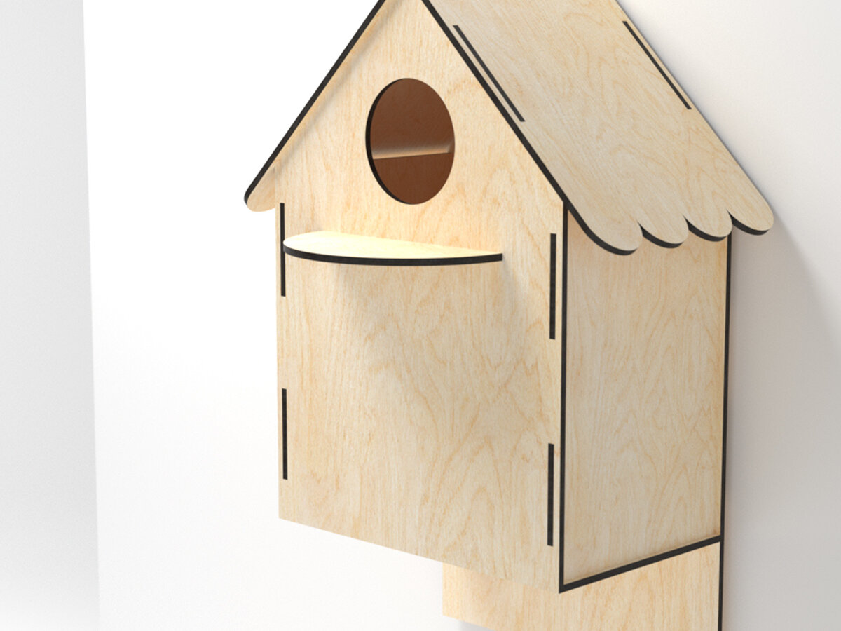 Intra απο ξύλο plywood 3mm-4mm πάχος Σπιτάκι πουλιών Δίασταση 30x20 cm INTRAFABR-27408133