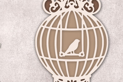 Intra απο ξύλο plywood 3mm-4mm πάχος Πουλί σε ένα κλουβί Δίασταση 30x20 cm INTRAFABR-24867628