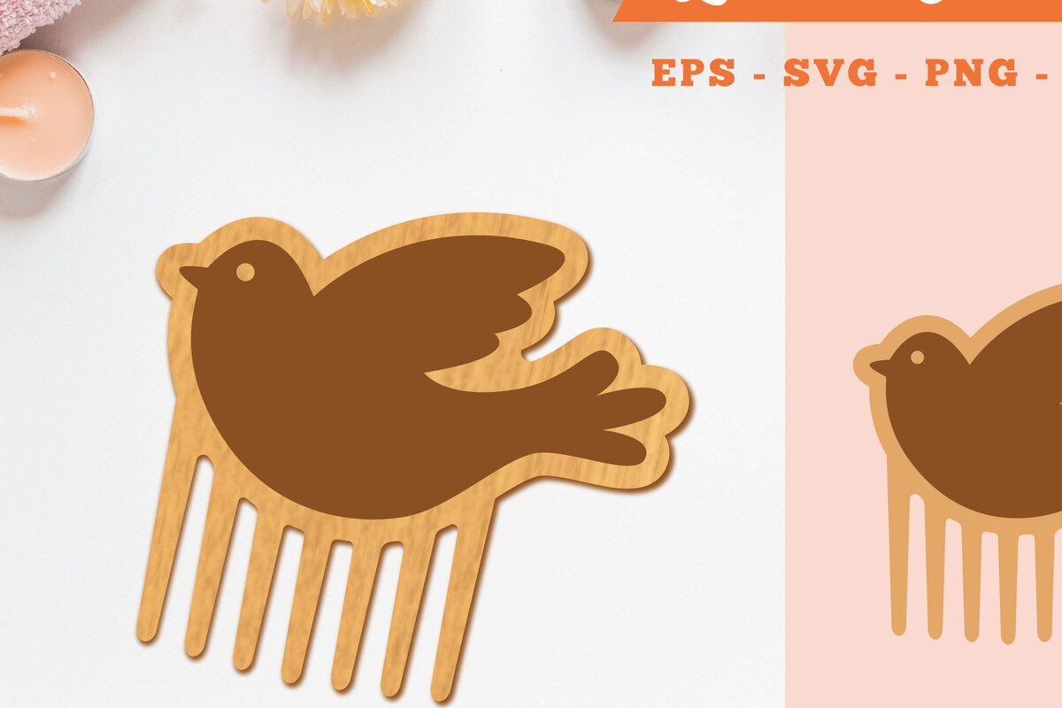 Σετ των 2 Intra απο ξύλο plywood 3mm-4mm πάχος Χτένα κοπής με λέιζερ πουλιών 1 Δίασταση 15x15 cm INTRAFABR-105414101