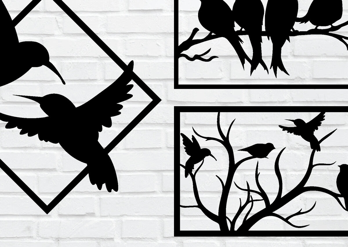 Intra απο ξύλο plywood 3mm-4mm πάχος κοπής με λέιζερ μεταλλικού τοίχου Bird Δίασταση 40x40 cm INTRAFABR-76807886