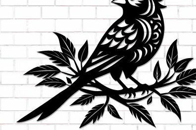 Intra απο ξύλο plywood 3mm-4mm πάχος Bird on Branch Decor Wall Δίασταση 30x20 cm INTRAFABR-122529042