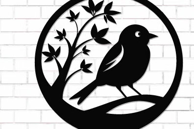 Σετ των 2 Intra απο ξύλο plywood 3mm-4mm πάχος Bird on Branch Decor Wall Δίασταση 30x20 cm INTRAFABR-122529083