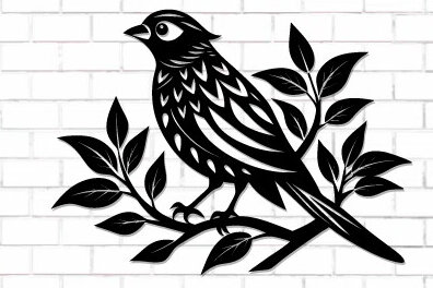 Intra απο ξύλο plywood 3mm-4mm πάχος Bird on Branch Decor Wall Δίασταση 30x20 cm INTRAFABR-122529122