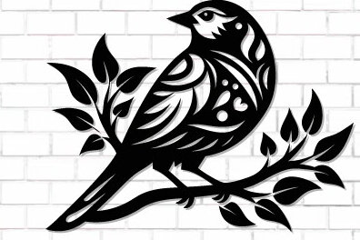 Intra απο ξύλο plywood 3mm-4mm πάχος Bird on Branch Decor Wall Δίασταση 30x20 cm INTRAFABR-122529143