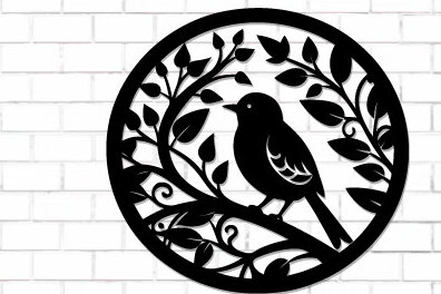 Intra απο ξύλο plywood 3mm-4mm πάχος Bird on Branch Decor Wall Δίασταση 30x20 cm INTRAFABR-122529182