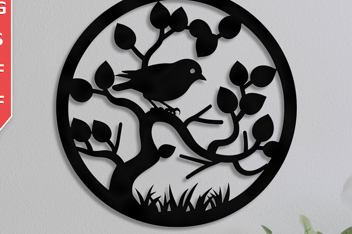 Intra απο ξύλο plywood 3mm-4mm πάχος Bird on Branch Decor Wall Δίασταση 30x20 cm INTRAFABR-92455602