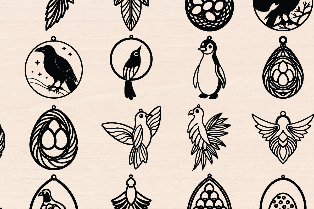 Intra απο ξύλο plywood 3mm-4mm πάχος Ξύλινα σκουλαρίκια Bird Cut  Δίασταση 3000x3000 cm INTRAFABR-117299642