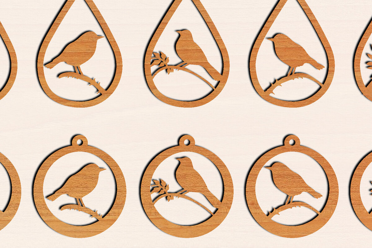 Σετ των 3 Intra απο ξύλο plywood 3mm-4mm πάχος Ξύλινα σκουλαρίκια Bird Cut  Δίασταση 3x3 cm INTRAFABR-98429195