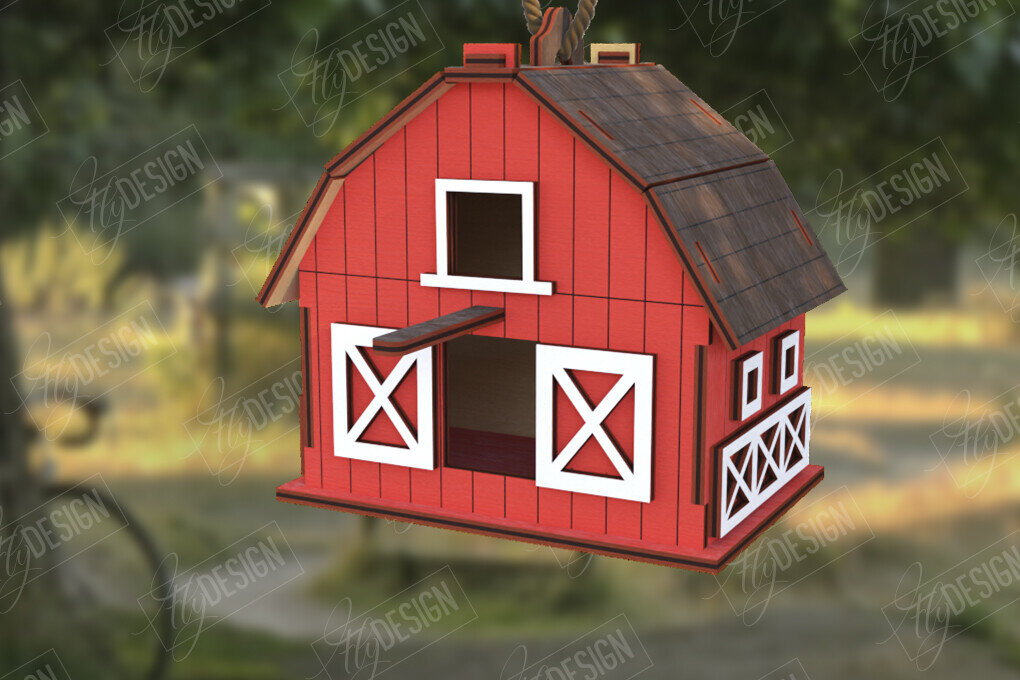 Σετ των 2 Intra απο ξύλο plywood 3mm-4mm πάχος Birdhouse Cut  | Τροφοδότης πουλιών | CNC Δίασταση 15x15 cm INTRAFABR-122677835