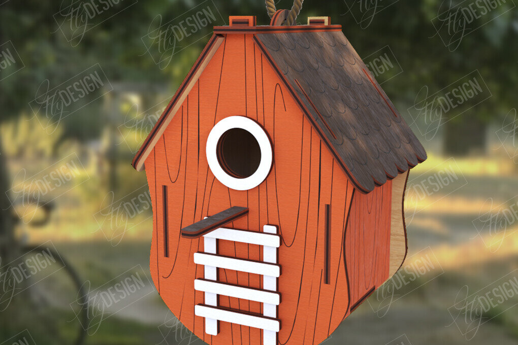 Σετ των 2 Intra απο ξύλο plywood 3mm-4mm πάχος Birdhouse Cut  | Τροφοδότης πουλιών | CNC Δίασταση 15x15 cm INTRAFABR-122677839