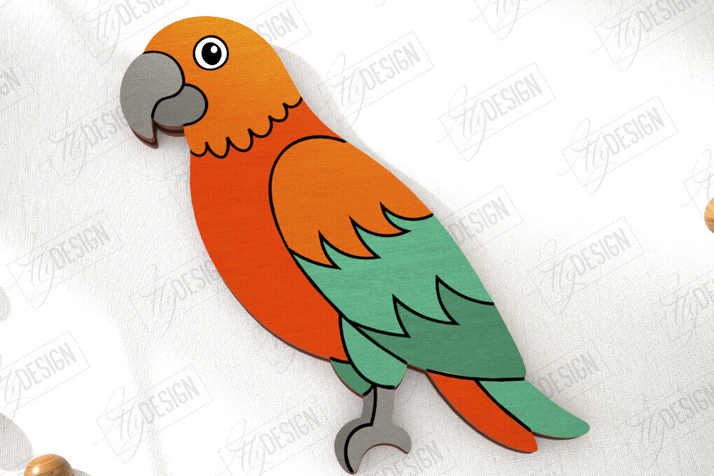 Σετ των 2 Intra απο ξύλο plywood 3mm-4mm πάχος Καρφίτσα πουλιών | Κοσμήματα | Αξεσουάρ Δίασταση 15x15 cm INTRAFABR-110747882