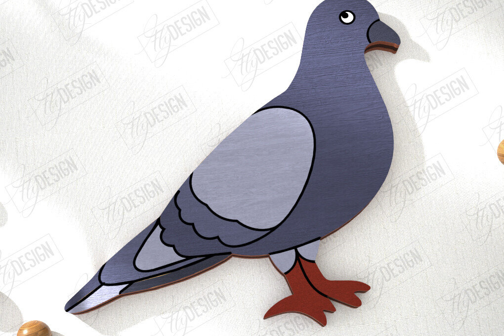 Σετ των 2 Intra απο ξύλο plywood 3mm-4mm πάχος Καρφίτσα πουλιών | Κοσμήματα | Αξεσουάρ Δίασταση 15x15 cm INTRAFABR-110747982