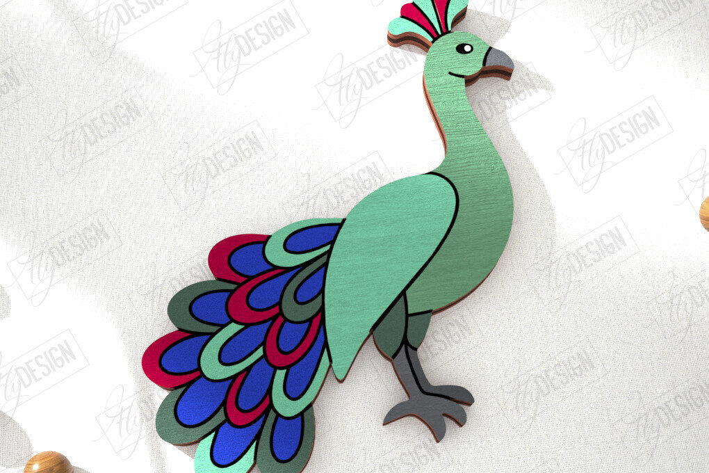 Σετ των 2 Intra απο ξύλο plywood 3mm-4mm πάχος Καρφίτσα πουλιών | Κοσμήματα | Αξεσουάρ Δίασταση 15x15 cm INTRAFABR-110748360