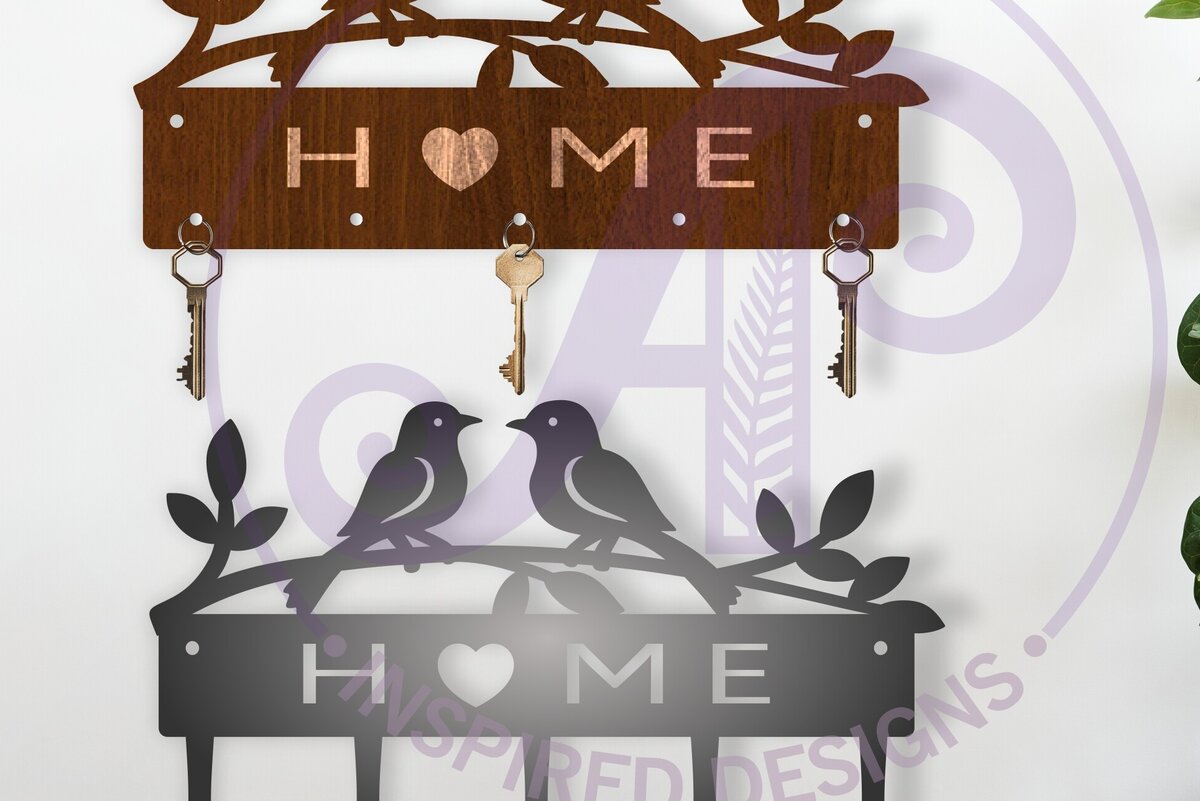 Σετ των 2 Intra απο ξύλο plywood 3mm-4mm πάχος Σχέδια κλειδαριάς πουλιών από ξύλο και μέταλλο Δίασταση 12x12 cm INTRAFABR-119686945