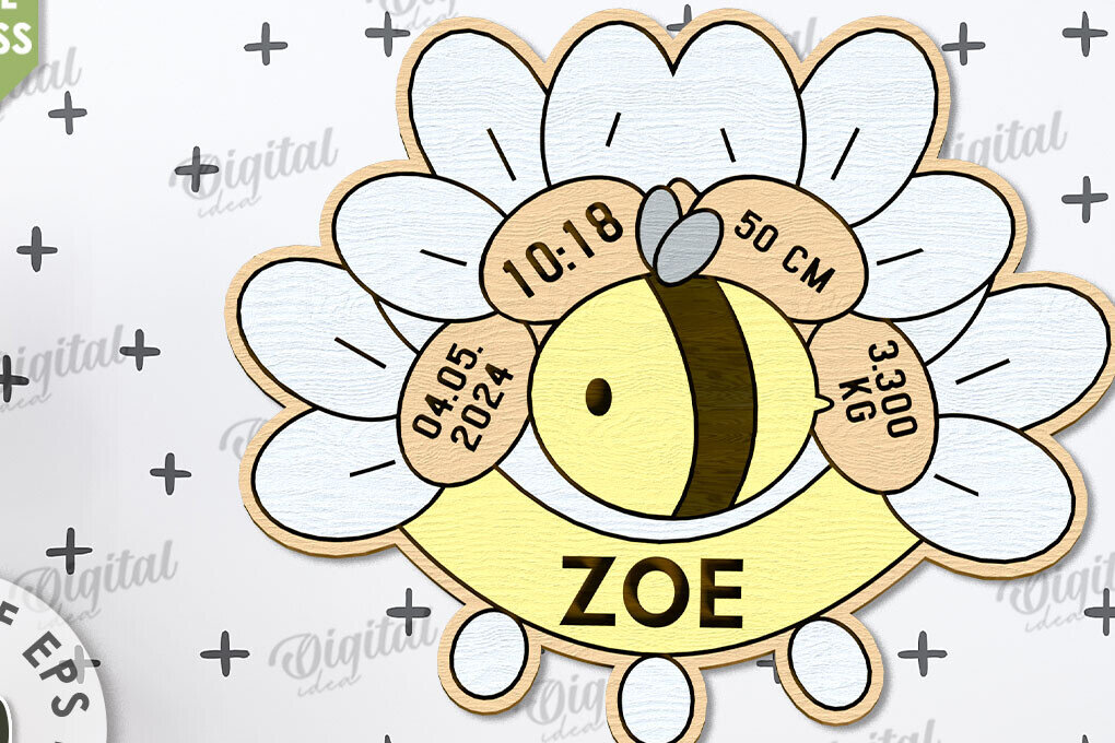 Intra απο ξύλο plywood 3mm-4mm πάχος Σήμα αναγγελίας γέννησης Απο Δίασταση 30x20 cm INTRAFABR-109353227